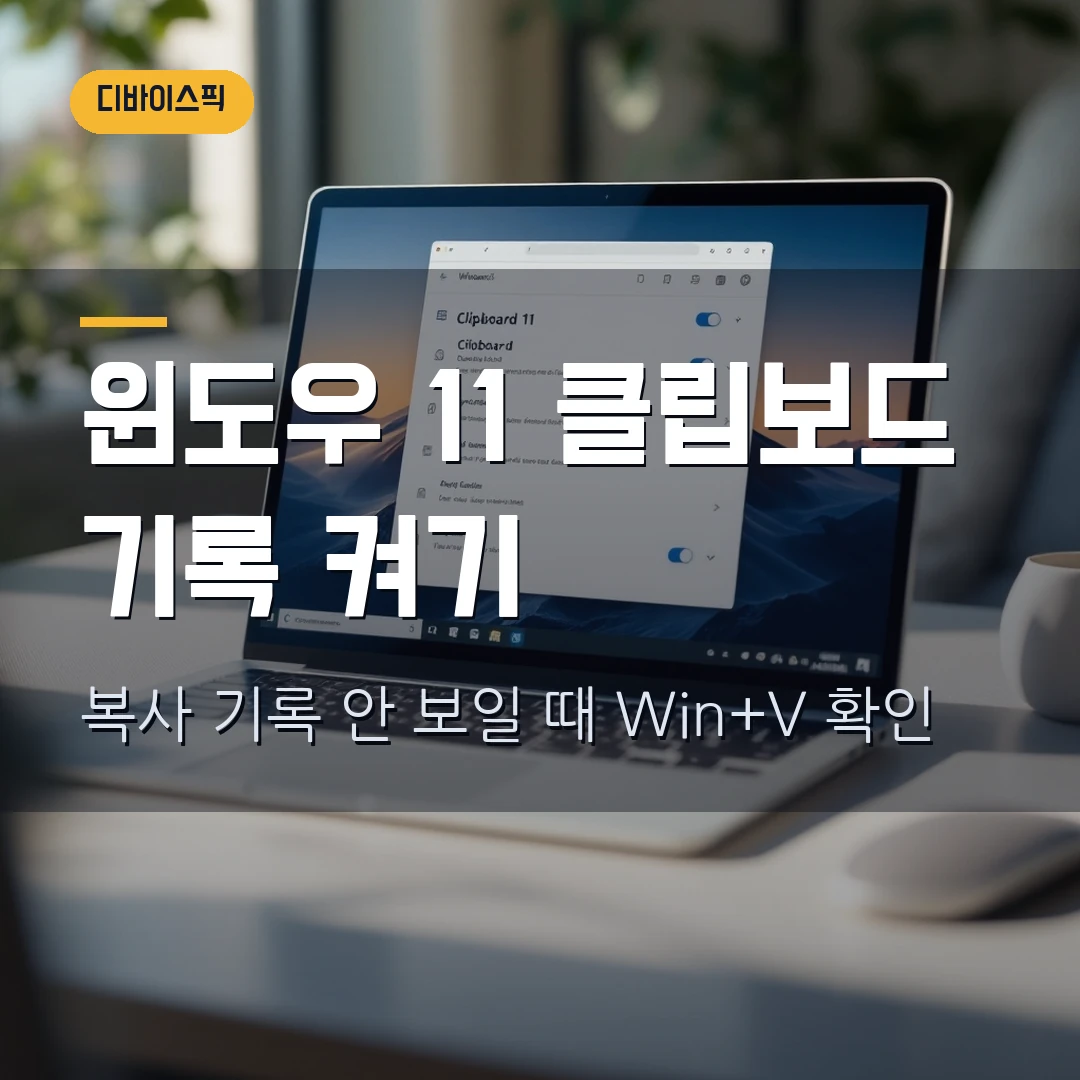 윈도우 11 클립보드 기록 켜기 2026 — 복사 기록 안 보일 때 Win+V 확인