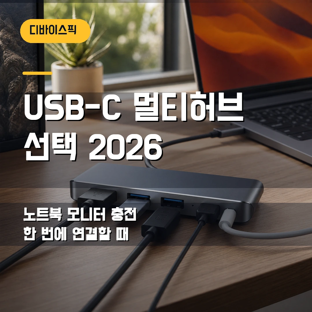USB-C 멀티허브 고르는 법 2026 — HDMI·PD충전·발열에서 돈 아끼는 기준