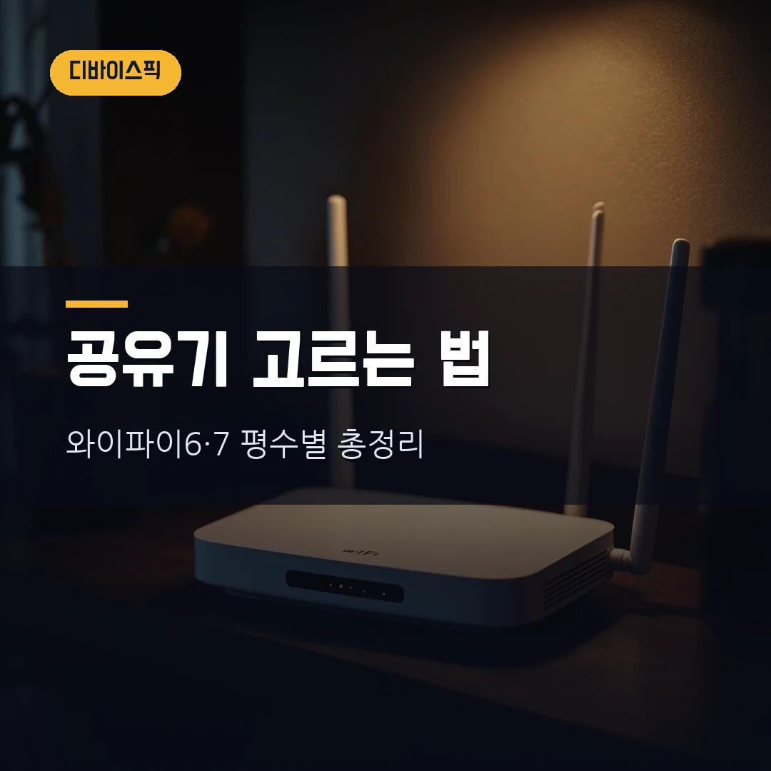 무선 공유기 고르는 법 2026 — 와이파이6·7 차이부터 평수·기가회선·메시까지 직접 비교했습니다