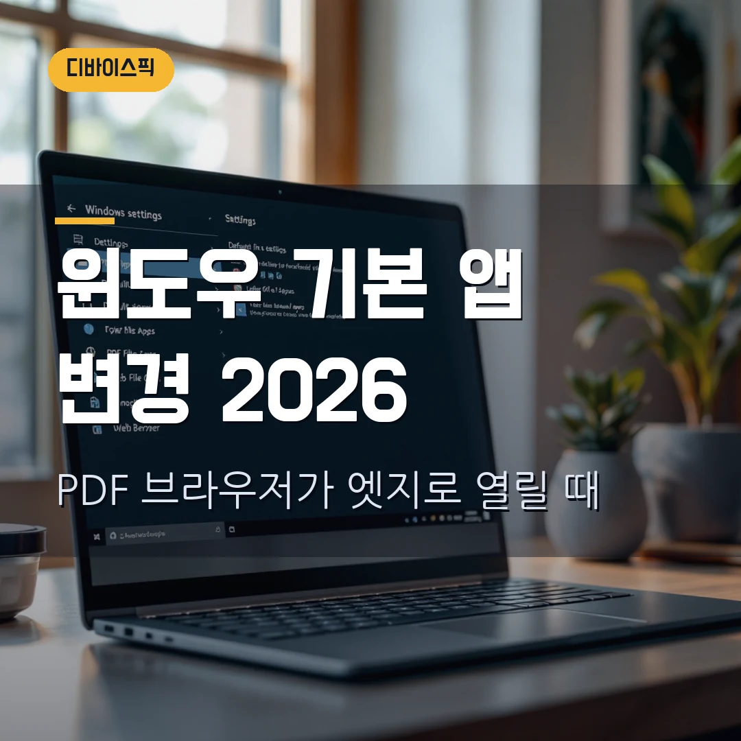 윈도우 기본 앱 변경 2026 — PDF·브라우저가 계속 엣지로 열릴 때