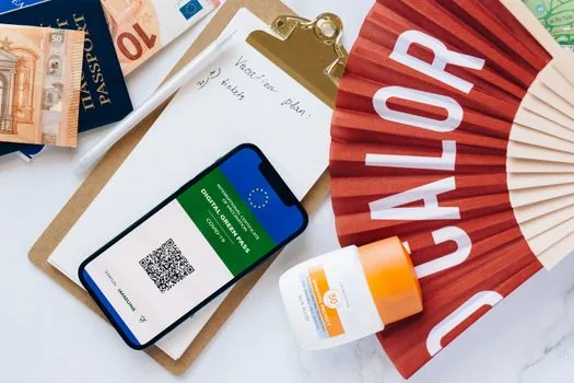 Korean smartphone payment confirmation checklist with fan merchandise order page concept, card and email receipt icon on desk, realistic photo, no readable logos