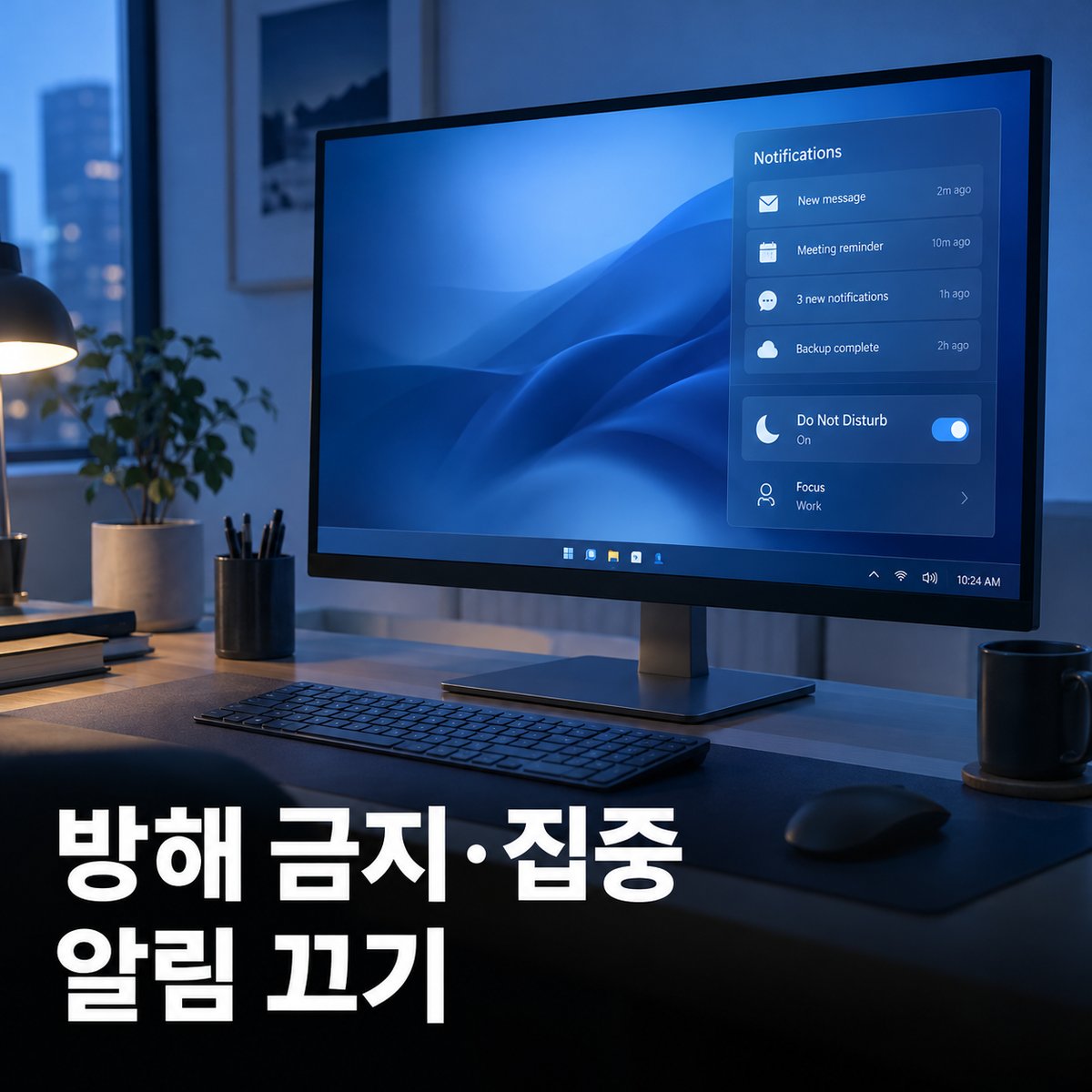 Windows 11 방해 금지·집중 세션, 알림을 끄고 작업에 집중하는 설정